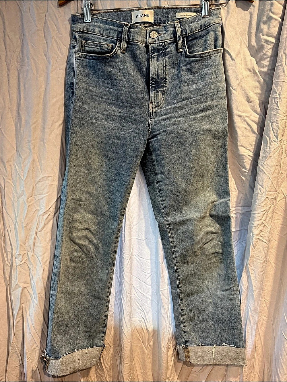 FRAME Le High Straight Jeans Blue Waist 27